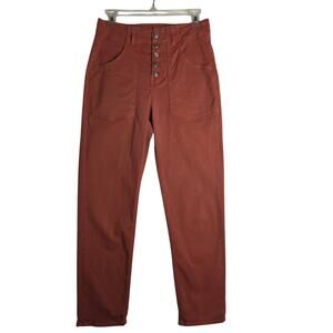 Veronica‎ Beard Sz26/2 Terracotta Arya HighRise Straight jean cargo pants button